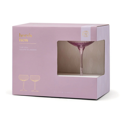 Here's How - The Lou Coupe Glass Set - Lilac
