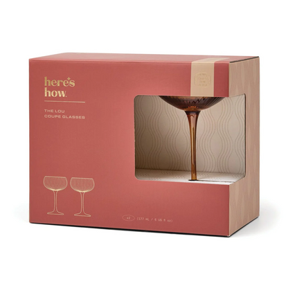 Here's How - The Lou Coupe Glass Set - Amber