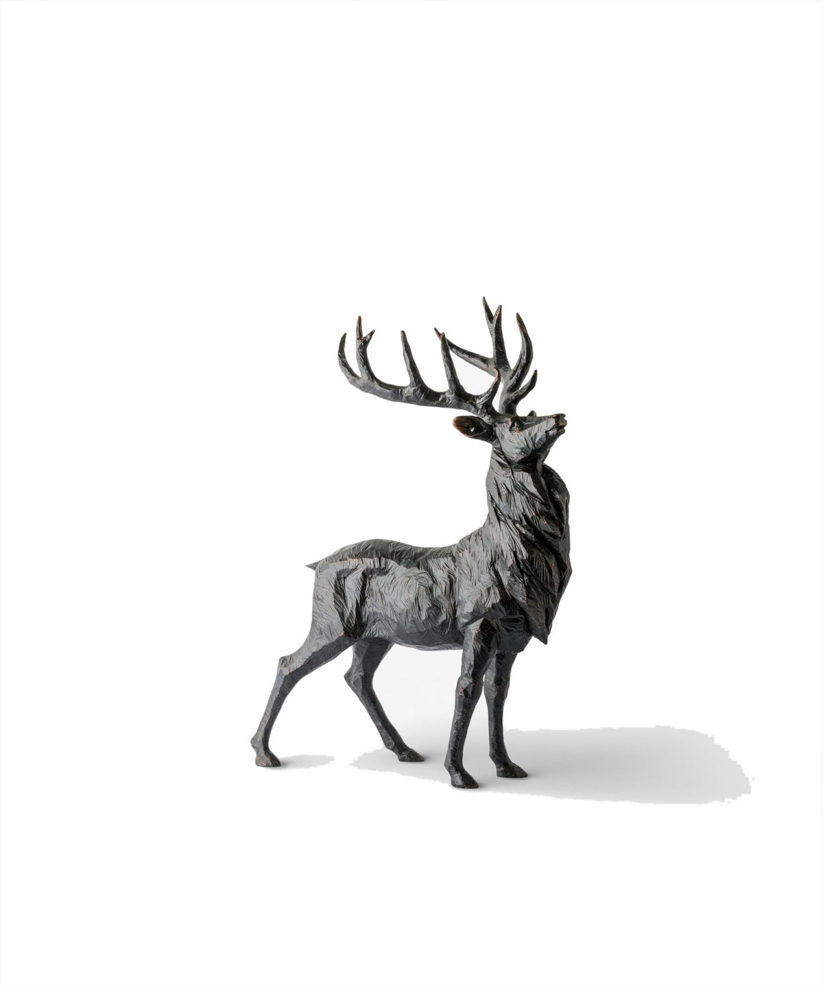 French Country Black Stag Head Up