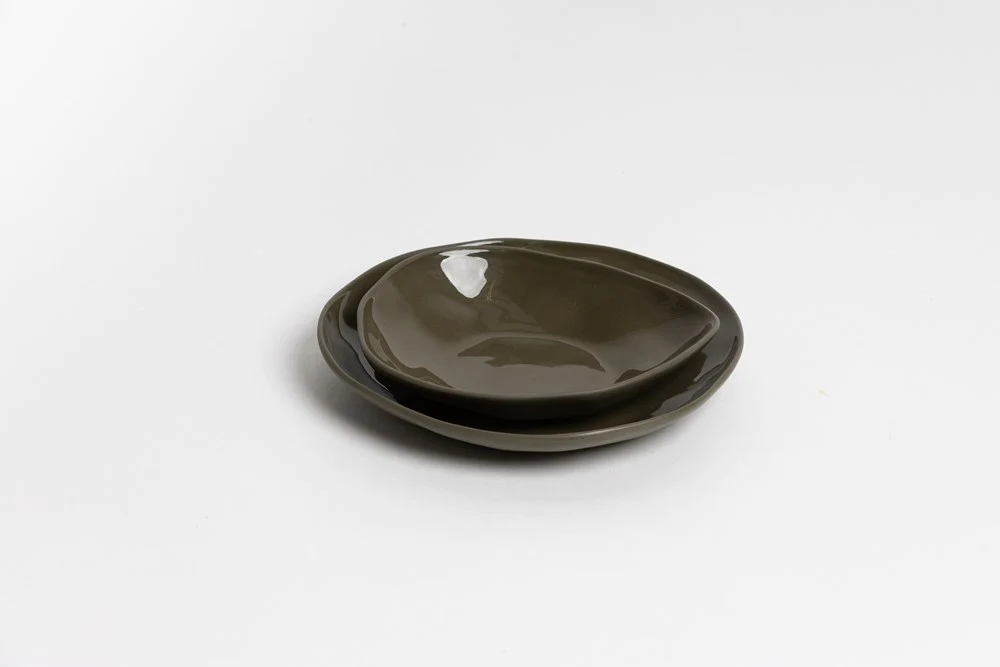 Haan Condiment Dish - Olive Green | NED Collections | Avisons