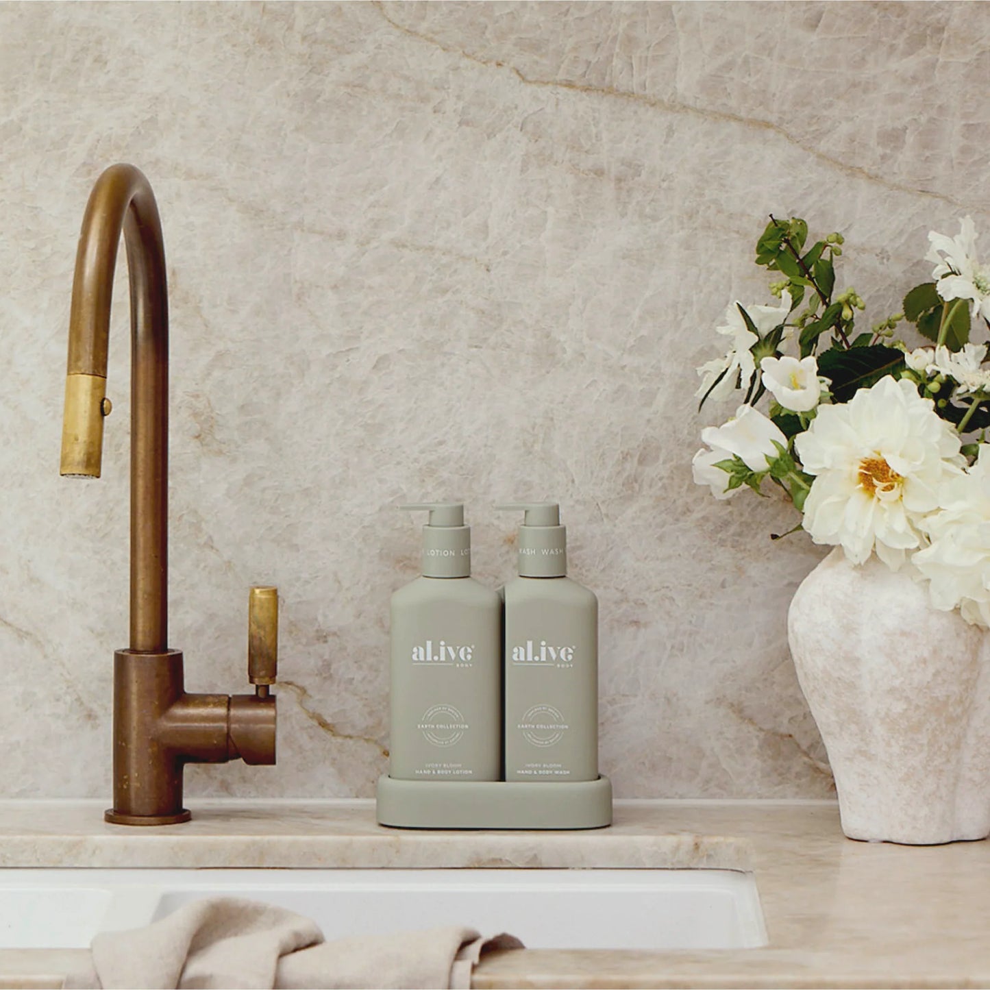 al.ive Body - Wash & Lotion Duo Compact - Ivory Bloom