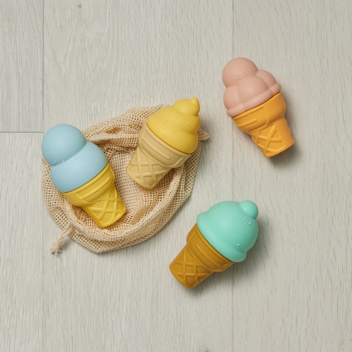 Ice Cream Silicone Bath Toys - Set of 4