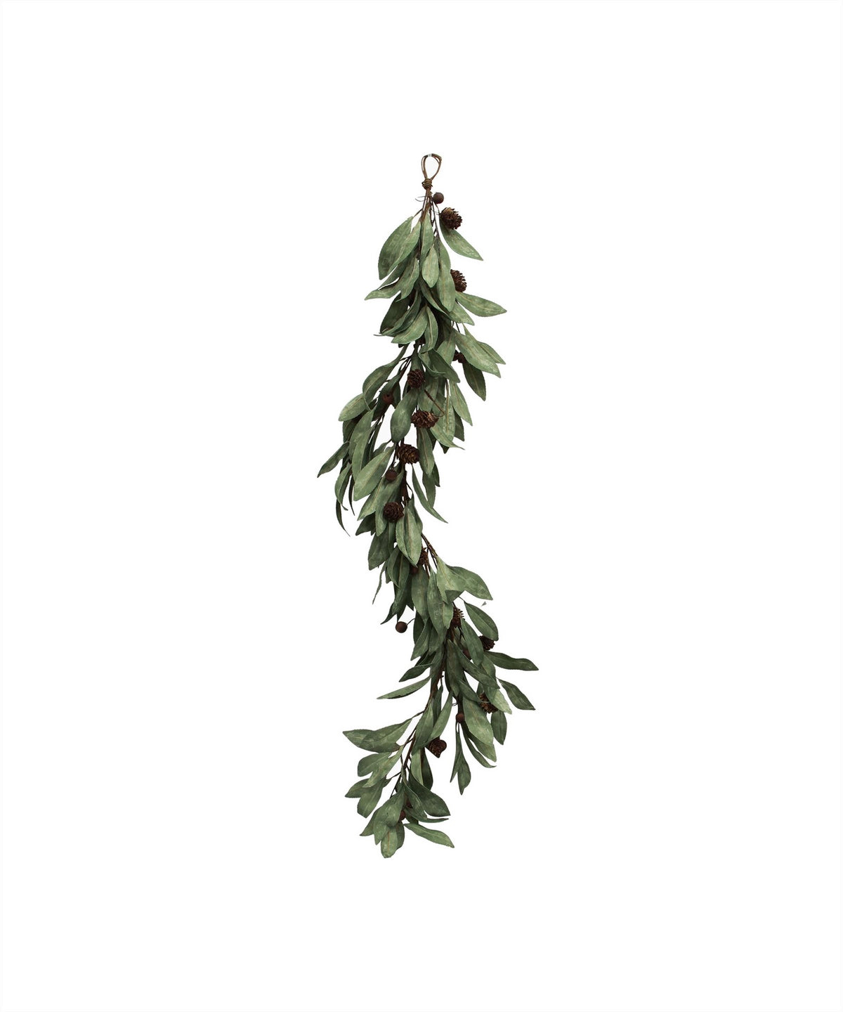 French Country Eucalyptus & Brown Berry Wood Swag Small