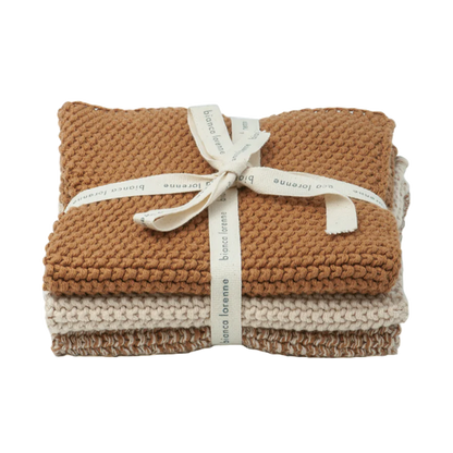 Knitted Clay Washcloths - Set of 3 | Bianca Lorenne | Avisons