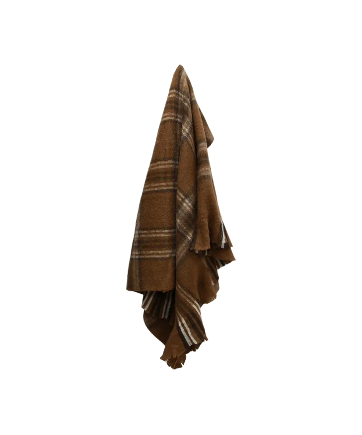 Plaid Brown Throw | French Country | Avisons