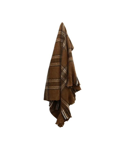 Plaid Brown Throw | French Country | Avisons