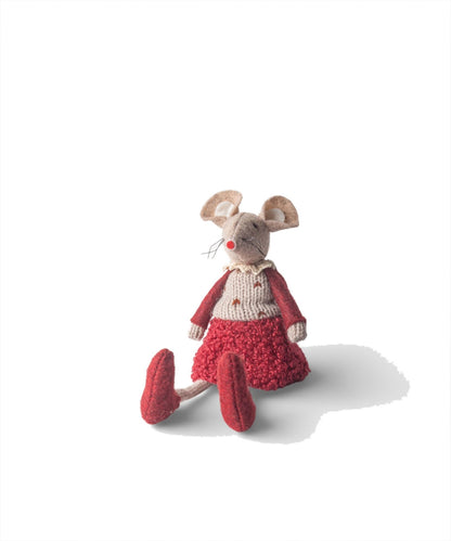French Country Red Edna Mouse Sitting