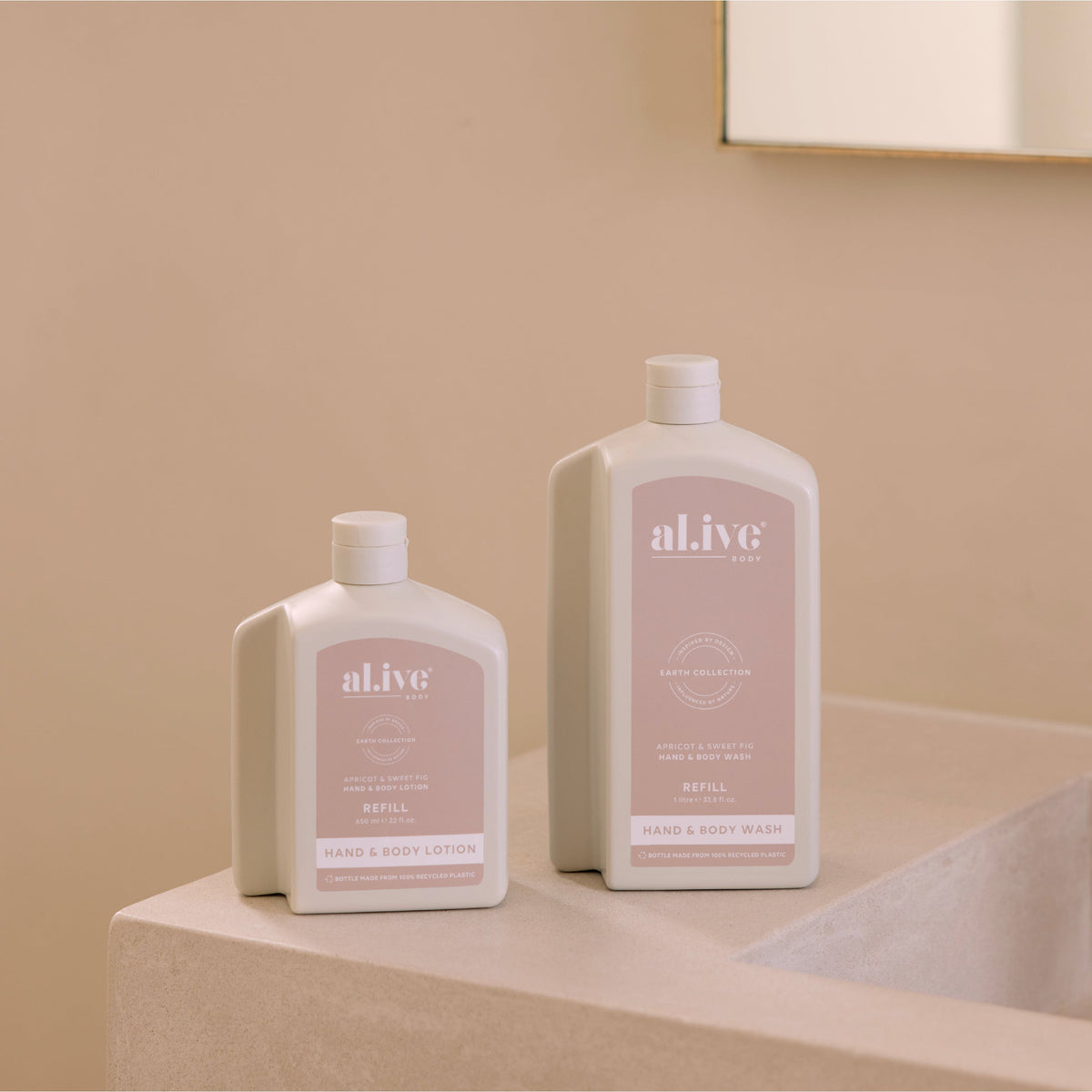 al.ive Body Hand & Body Lotion Refill - Apricot & Sweet Fig 650ml