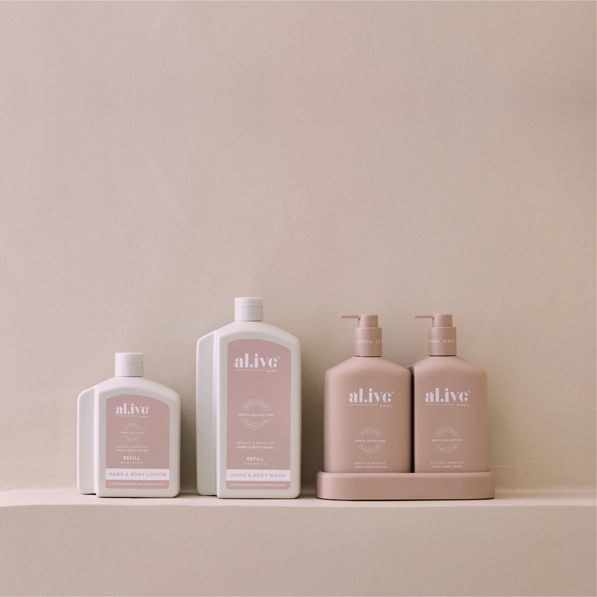 al.ive Body Hand & Body Lotion Refill - Apricot & Sweet Fig 650ml