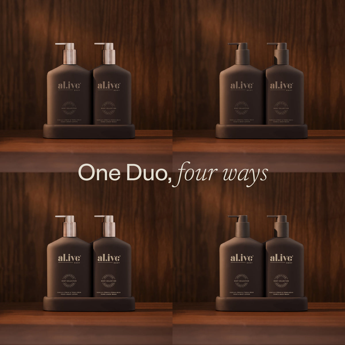 al.ive Body Transformative Wash & Lotion Duo - Vanilla Cream & Tonka Bean