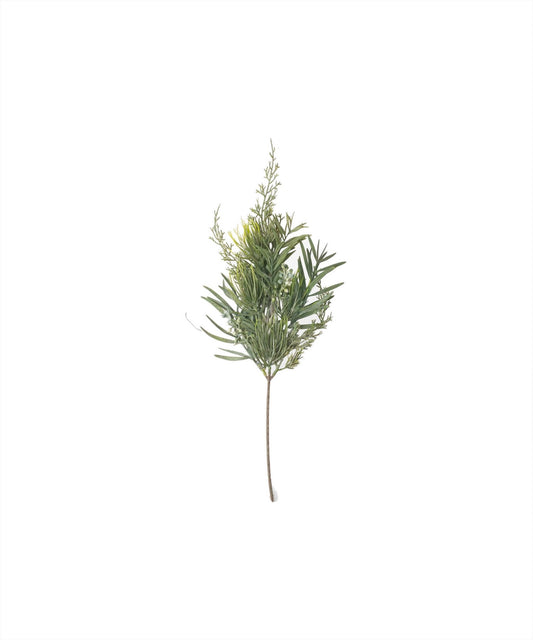French Country Mixed Silver Green Branch 55cm