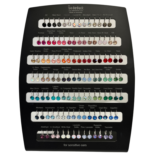 Silver Swarovski Loop Earrings - 9mm