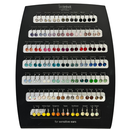 Silver Swarovski Loop Earrings - 9mm