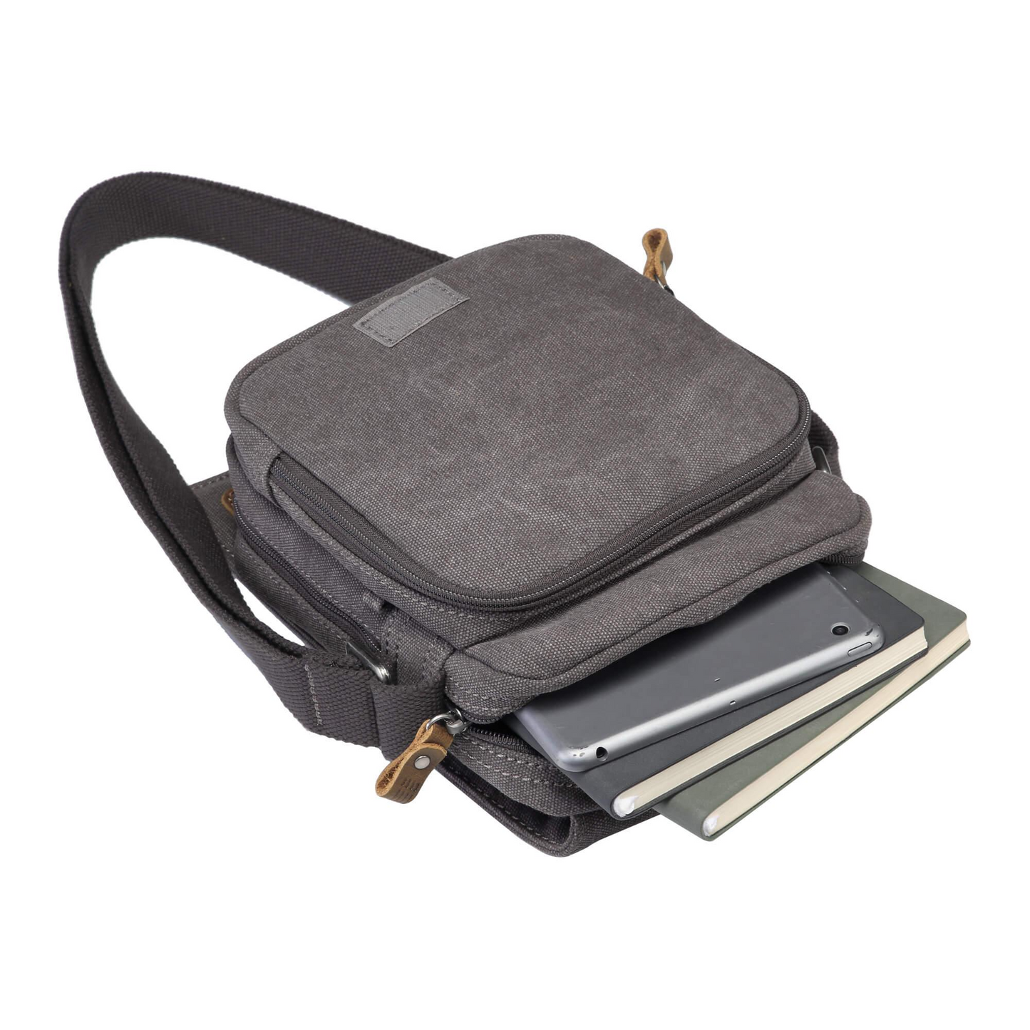 Classic Small Flap Front Cross Body Bag - Charcoal