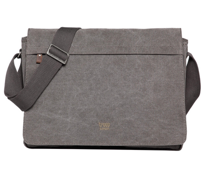 Troop Large Flap Front Messenger Bag - Charcoal