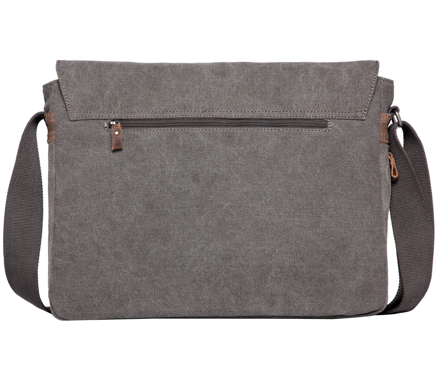 Troop Large Flap Front Messenger Bag - Charcoal