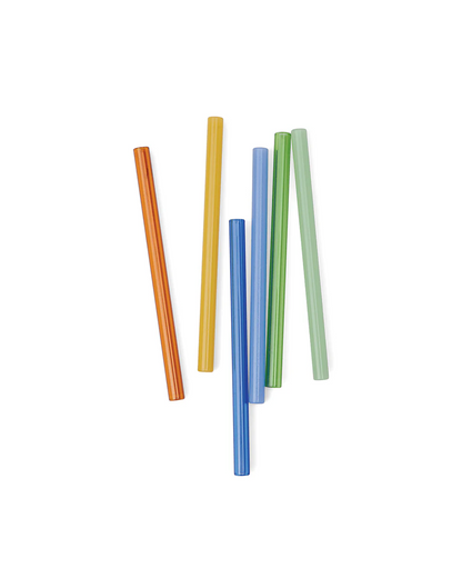 Here's How - The Whistler Coloured Glass Sip/Stir Straws - Set of 6