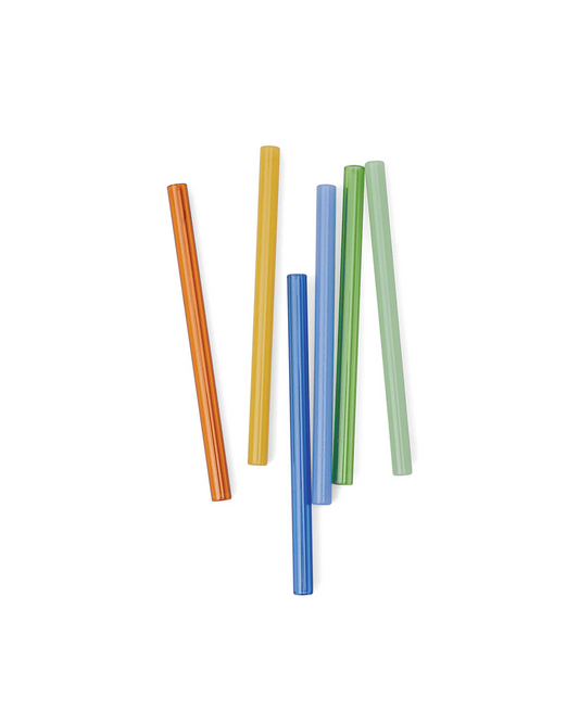 Here's How - The Whistler Coloured Glass Sip/Stir Straws - Set of 6