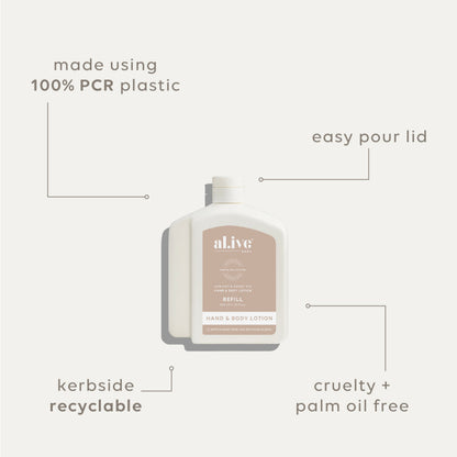 al.ive Body Hand & Body Lotion Refill - Apricot & Sweet Fig 650ml