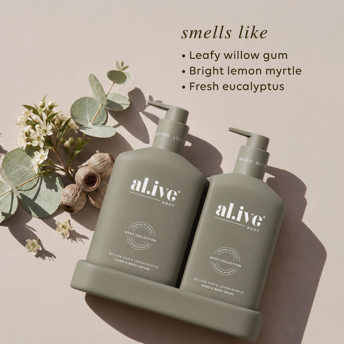 al.ive Body Wash & Lotion Duo - Willow Gum & Lemon Myrtle
