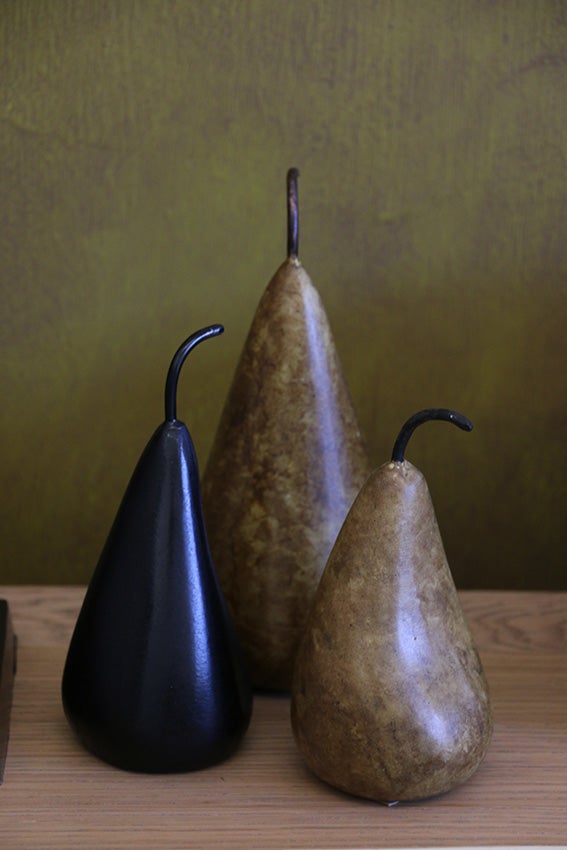 CC Interiors Medium Marble Decorative Pear - Golden Brown
