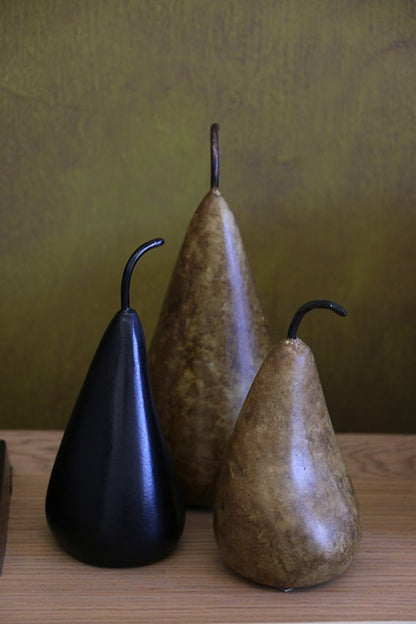 CC Interiors Medium Marble Decorative Pear - Golden Brown