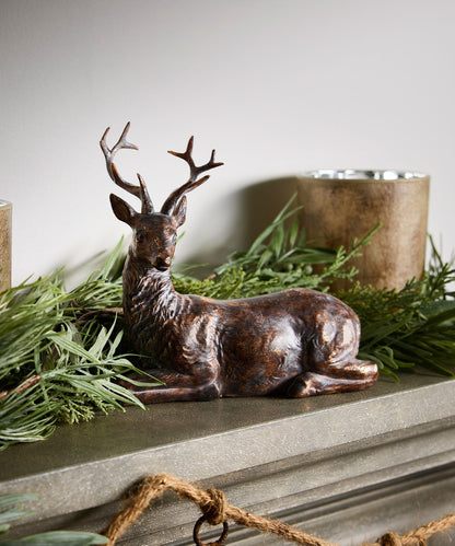 French Country Sentinel Small Lying Down Reindeer Right Side