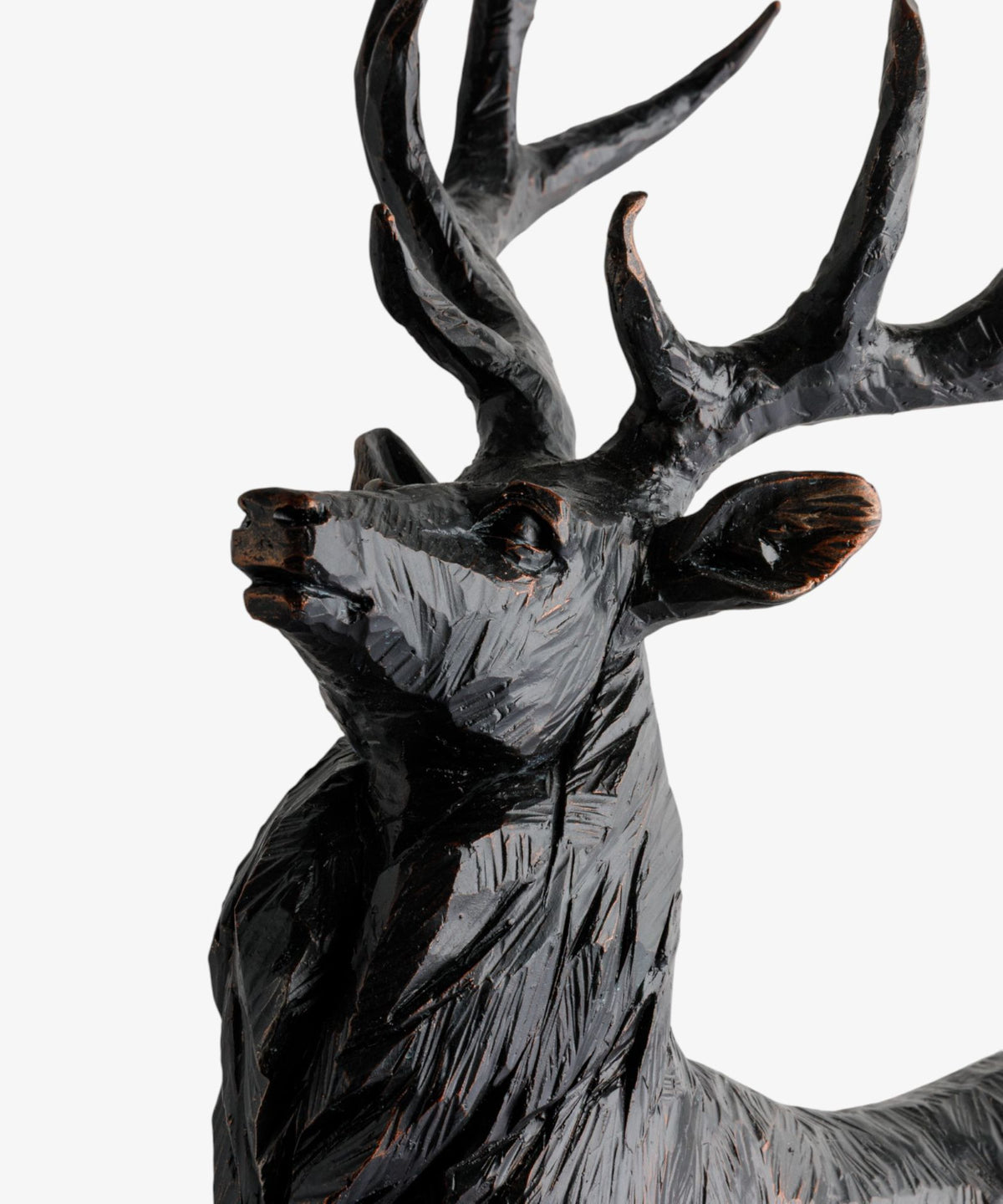 French Country Black Stag Head Up