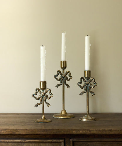 French Country Bow Design Candleholder - Small