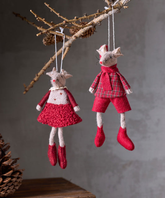 French Country Red Edna Mouse Hanging