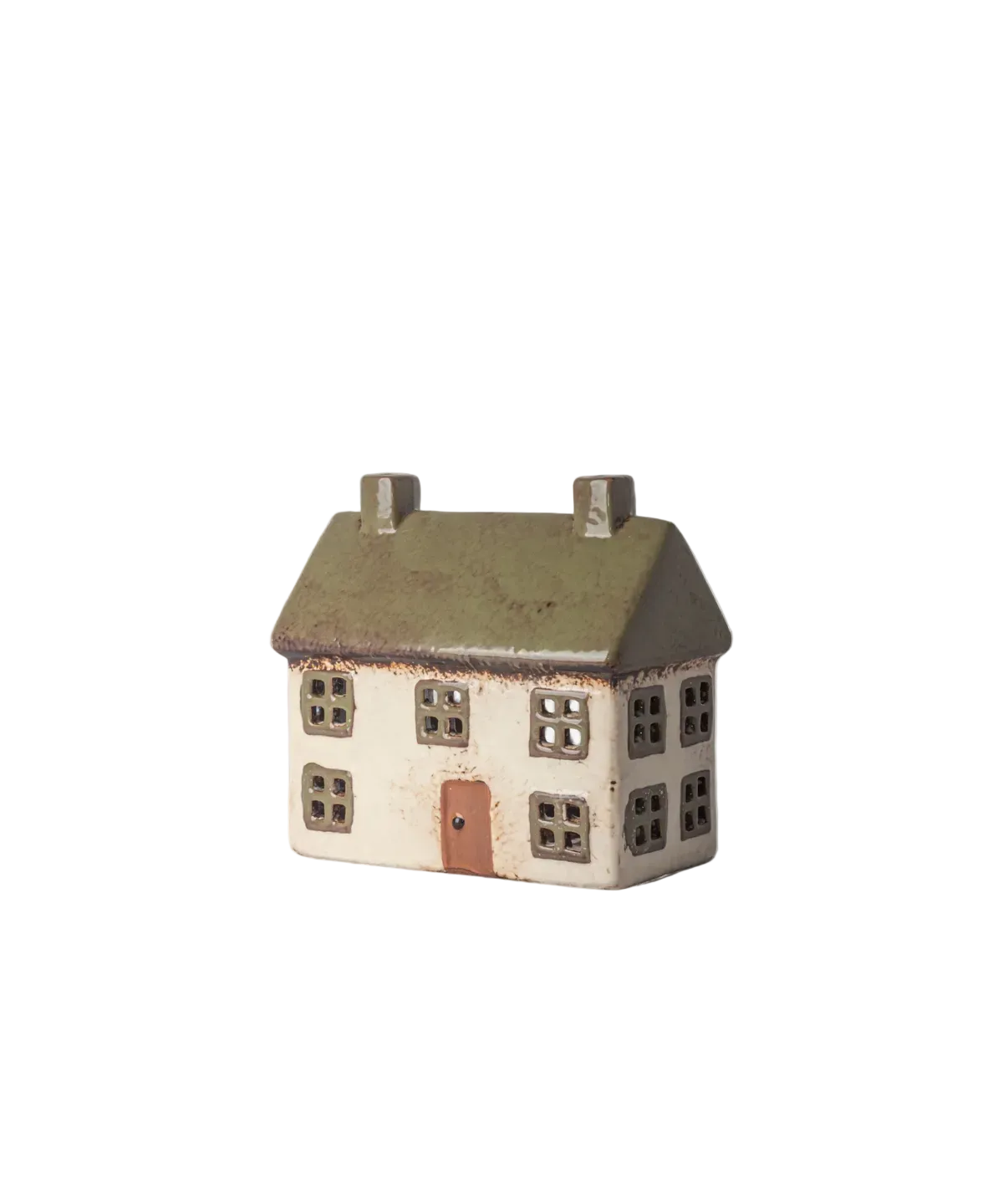 Small ceramic house on a white background