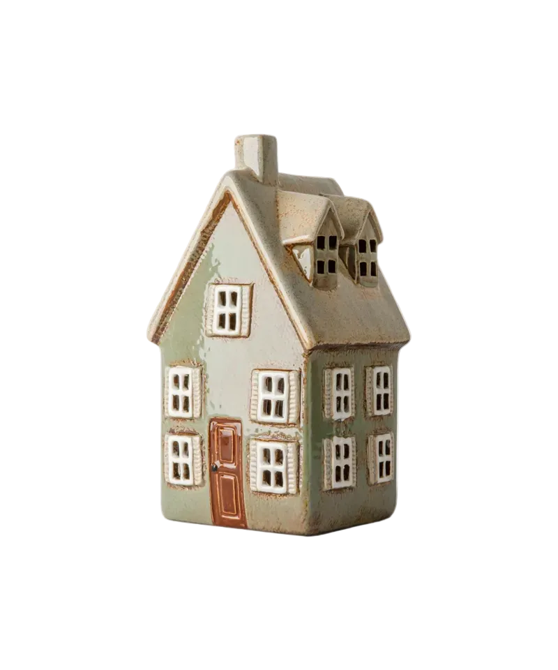 Devon Tea Light Cottage Tall Sage