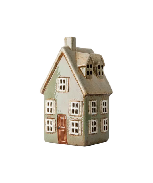 Devon Tea Light Cottage Tall Sage