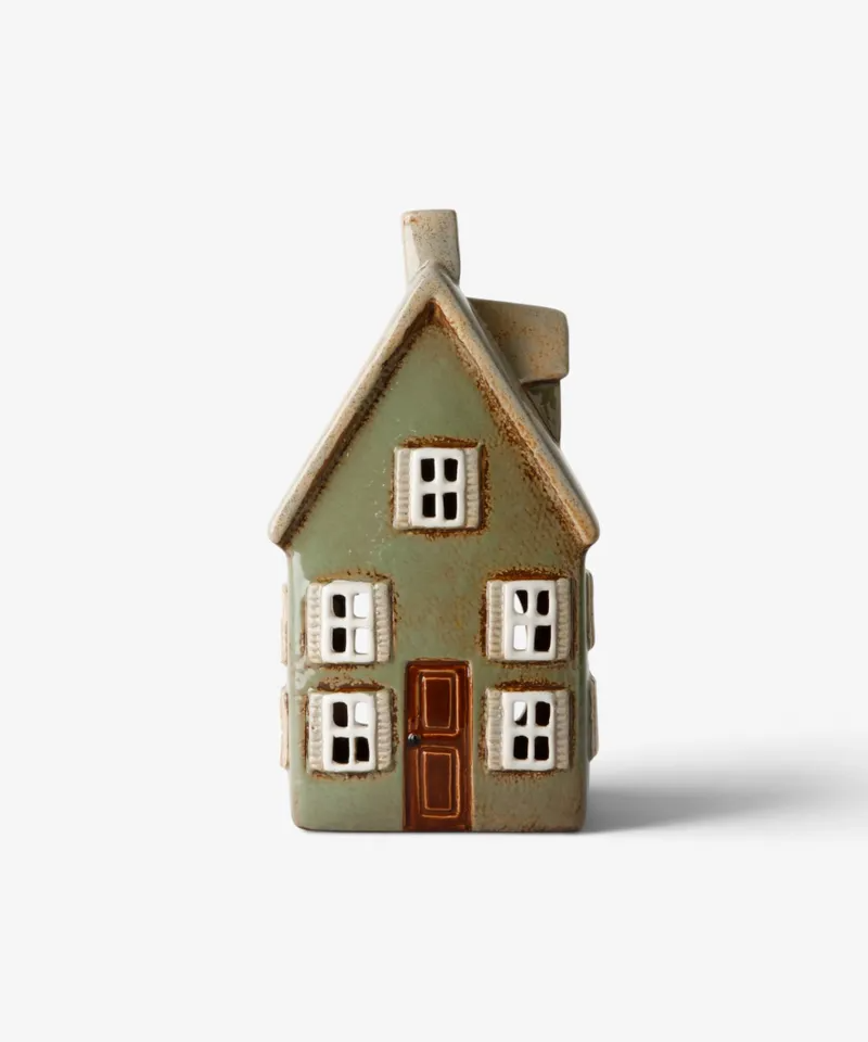 Devon Tea Light Cottage Tall Sage