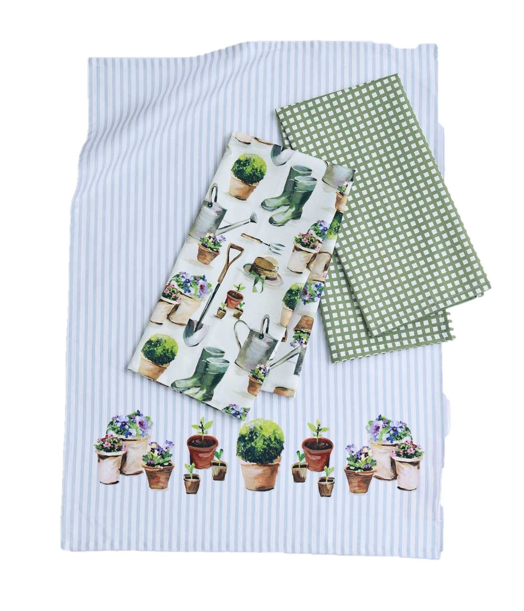 M.M Linen Gardening Tea Towel Set