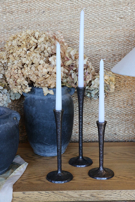 CC Interiors Gothic Bronze Candlestick Set of 3