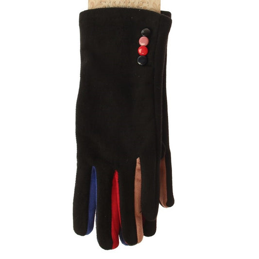 Velvet Gloves with Contrast Fingers