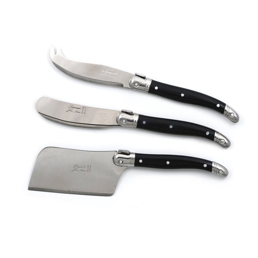Laguiole 3 Piece Cheese Set - Black