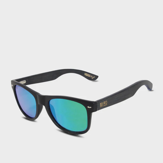 50/50 Dark Wood & Green Lens Sunglasses