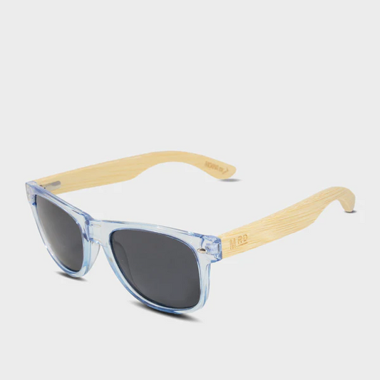 50/50 Ice Blue & Wood Arms Sunglasses