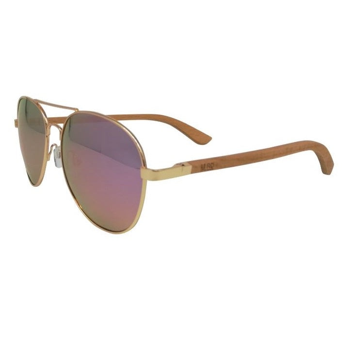 Moana Road - Aviator Sunglasses with Pink Reflective Lens