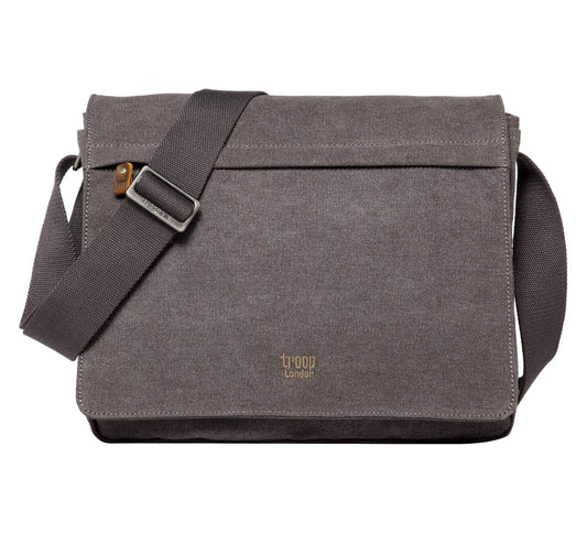 Medium Flap Front Messenger Bag - Charcoal | Troop London NZ