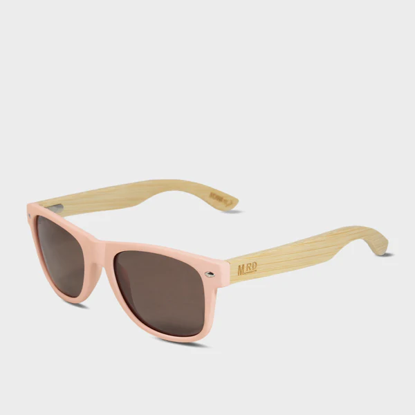 50/50 Light Pink & Wood Arms Sunglasses