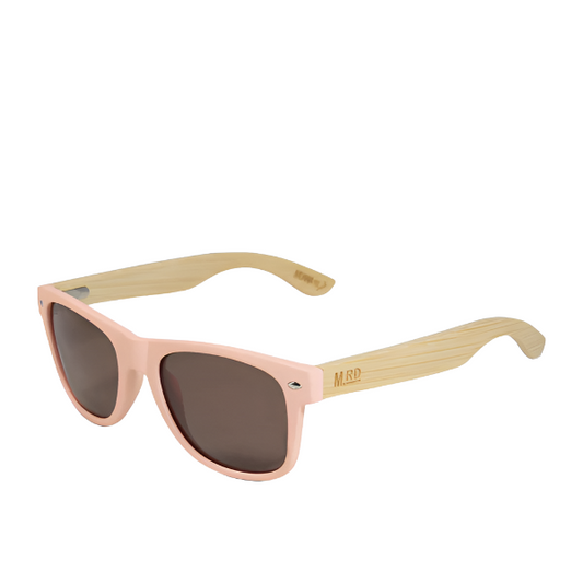 50/50 Light Pink & Wood Arms Sunglasses