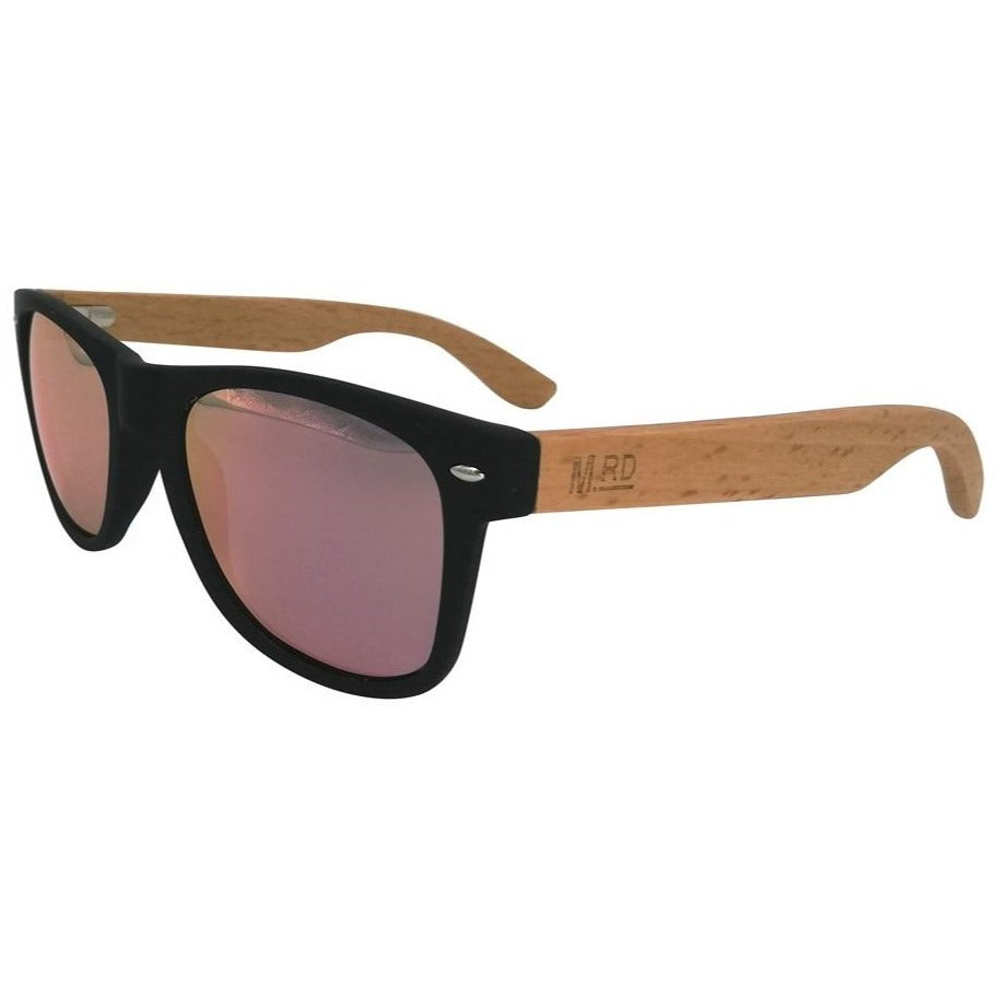 Moana Road Moana Road 50/50 Pink Lens & Wood Arms Sunglasses