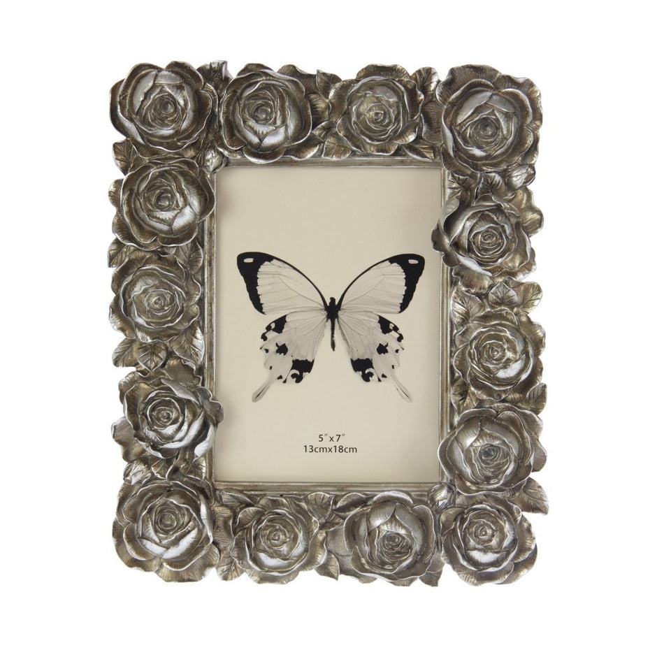 Large Roses Photo Frame - Champagne
