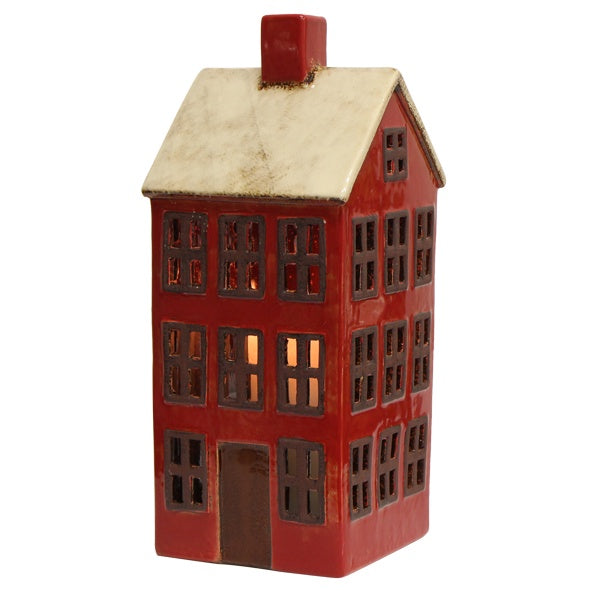 Alsace Grande Tea Light House - Red & White | French Country