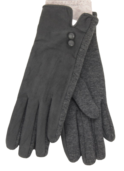 Half Suede Gloves - Grey