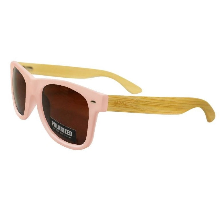 Moana Road 50/50 Light Pink & Wood Arms Sunglasses