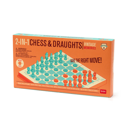 Wooden Chess & Draughts Set Box | Avisons NZ
